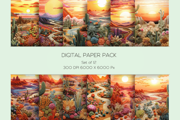 3D Desert Landscape Embroidery Paper Set Review