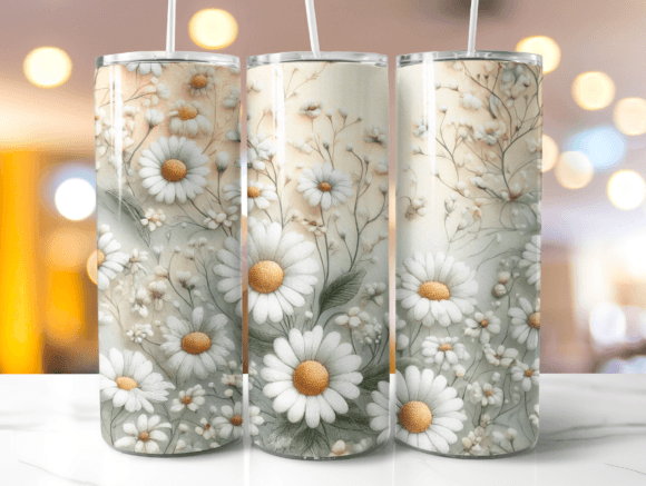 3D Embroidery White Floral Tumbler Wrap Review for Boutique Sweatshirts