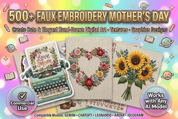500 Faux Embroidery Mother's Day Prompts Review