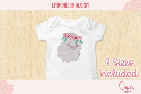 Cute Ghost with Flowers Embroidery Review