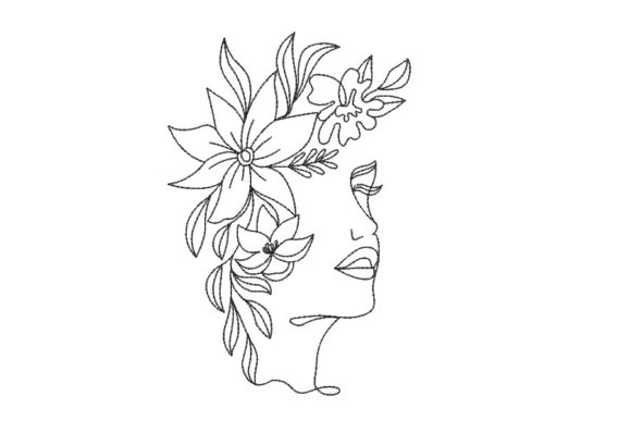 Face with Flowers: A Charming Embroidery for Personalized Gifts