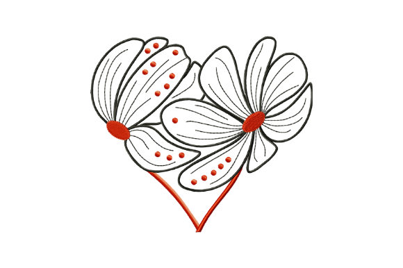 Heart Shaped Flowers Embroidery Design Review