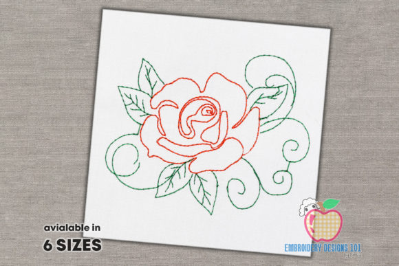 Outline Rose: A Delicate Touch for Seasonal Embroidery Designs