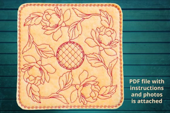 Placemat Roses Wreath: A Fresh Embroidery Pick for Cozy Apparel