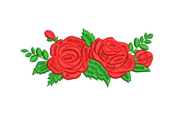 Pretty Roses with Green Branches Embroidery Design Review