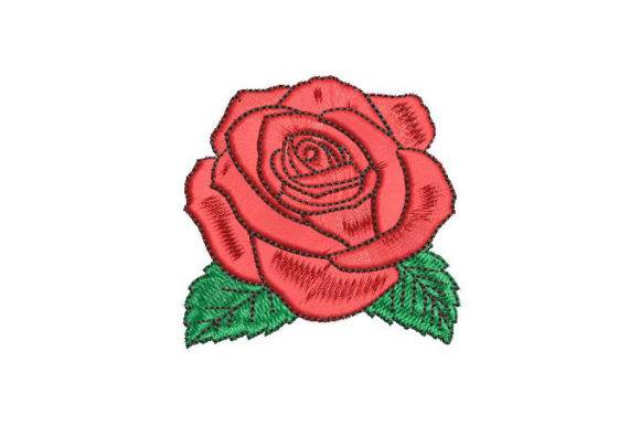 Rose with Green Leaves: A Seasonal Embroidery Staple
