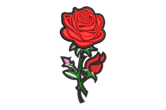 Roses with Black Border Embroidery Design Review