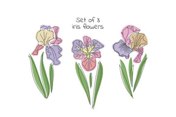 Set of Three Iris Flowers: A Designer’s Real-World Embroidery Review