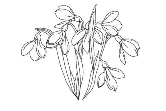 Snowdrop Flowers: A Charming Embroidery Design for Springtime Gifts