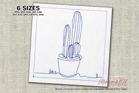 Succulent Plant in Pot Redwork: A Craft Fair Review