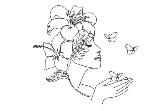 Woman and Flowers in One Line Review